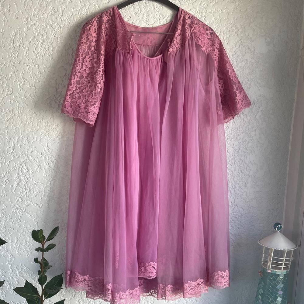 Lovely Lavender Shadowline Peignoir Set - Petite